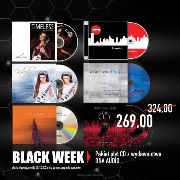 Pakiet płyt CD z wydawnictwa DNA • AUDIO (6 szt.) - Rezerwat, Grzech Piotrowski, Przemysław Rudź, YLO Violin, Adam Bul (Black Week)